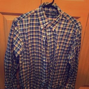 Multi colored checkered polo button down